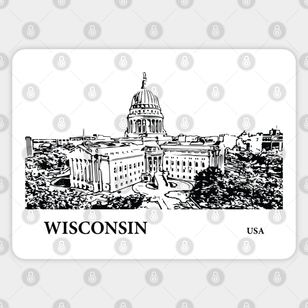 Wisconsin State USA Sticker by Lakeric